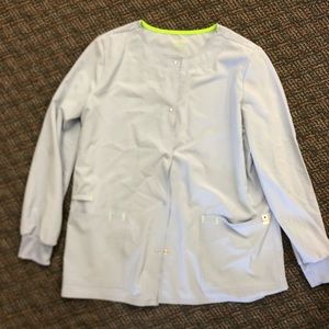 Scrubstar long sleeve snap front scrub jacket